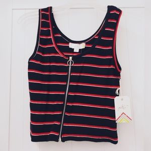 NWT cute red, white, & black stretch tank top